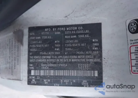 2013 Ford Transit Connect Xlt from USA, damaged, VIN NM0LS7BN0DT176654